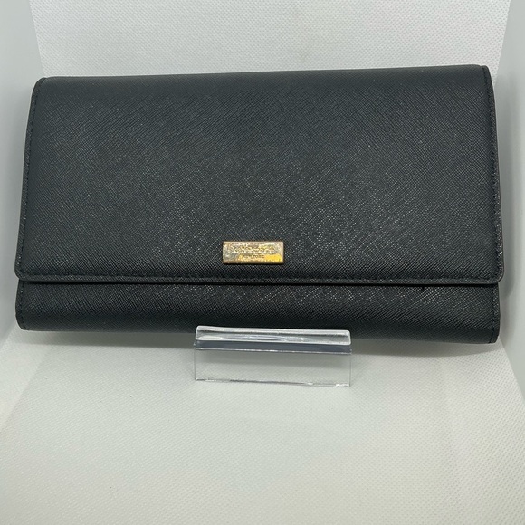 Kate Spade Black and Gold Wallet Organizer with Sleek Design - Picture 1 of 5